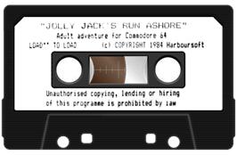 Cartridge artwork for Jolly Jack's Run Ashore! on the Commodore 64.