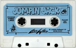 Cartridge artwork for Jumpin Jack on the Commodore 64.