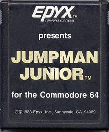 Cartridge artwork for Jumpman Junior on the Commodore 64.