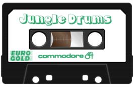Cartridge artwork for Jungle Drums on the Commodore 64.