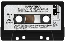 Cartridge artwork for Karateka on the Commodore 64.