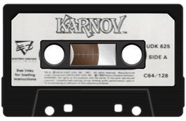 Cartridge artwork for Karnov on the Commodore 64.