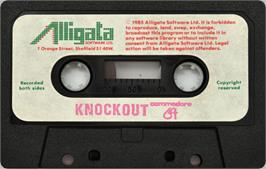 Cartridge artwork for Knockout (1985) on the Commodore 64.