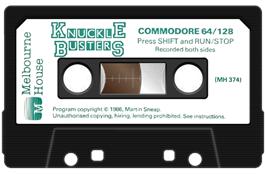 Cartridge artwork for Knuckle Busters on the Commodore 64.