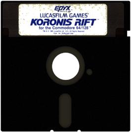 Cartridge artwork for Koronis Rift on the Commodore 64.