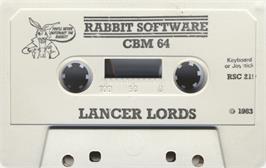 Cartridge artwork for Lancer Lords on the Commodore 64.