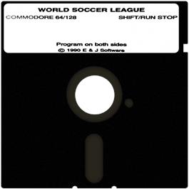 Cartridge artwork for League Soccer (Dave Barnes) on the Commodore 64.