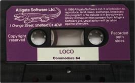Cartridge artwork for Loco (Coplin Software) on the Commodore 64.