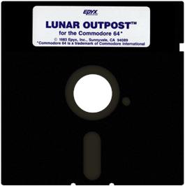 Cartridge artwork for Lunar Outpost on the Commodore 64.
