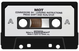Cartridge artwork for MOT on the Commodore 64.