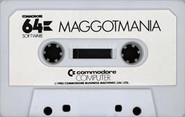 Cartridge artwork for Maggotmania on the Commodore 64.