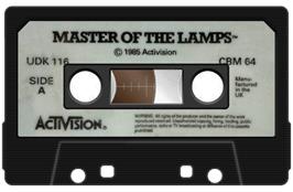 Cartridge artwork for Master of the Lamps on the Commodore 64.