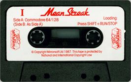 Cartridge artwork for Mean Streak on the Commodore 64.