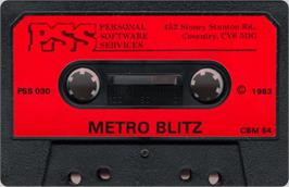 Cartridge artwork for Metro Blitz on the Commodore 64.