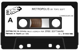 Cartridge artwork for Metropolis (Topo Soft) on the Commodore 64.