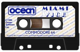 Cartridge artwork for Miami Vice on the Commodore 64.