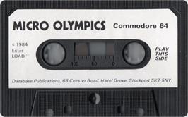 Cartridge artwork for Micro Olympics on the Commodore 64.