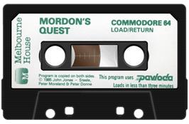 Cartridge artwork for Mordon's Quest on the Commodore 64.