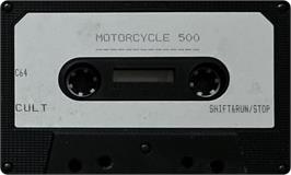 Cartridge artwork for Motorcycle 500 on the Commodore 64.