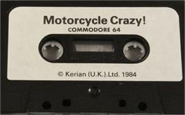Cartridge artwork for Motorcycle Crazy on the Commodore 64.