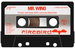 Cartridge artwork for Mr. Wino on the Commodore 64.