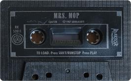 Cartridge artwork for Mrs. Mop on the Commodore 64.
