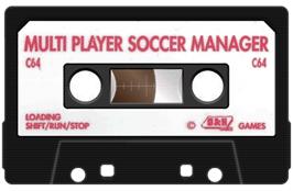 Cartridge artwork for Multi-player Soccer Manager on the Commodore 64.