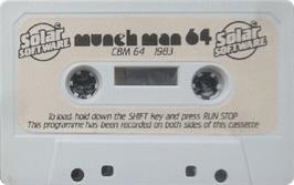 Cartridge artwork for Munch Man 64 on the Commodore 64.
