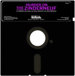 Cartridge artwork for Murder on the Zinderneuf on the Commodore 64.