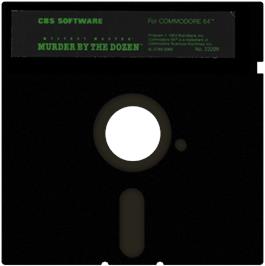 Cartridge artwork for Mystery Master: Murder by the Dozen on the Commodore 64.