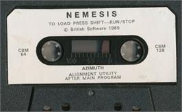 Cartridge artwork for Nemesis - Escape From Euboea (British Software) on the Commodore 64.