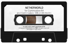 Cartridge artwork for Netherworld on the Commodore 64.