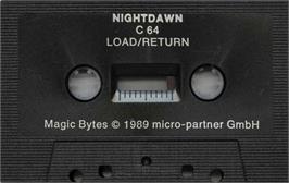 Cartridge artwork for Nightdawn on the Commodore 64.