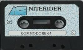 Cartridge artwork for Niterider on the Commodore 64.