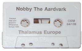 Cartridge artwork for Nobby The Aardvark on the Commodore 64.