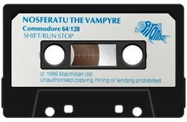 Cartridge artwork for Nosferatu the Vampyre on the Commodore 64.