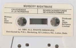 Cartridge artwork for Nursery Nightmare on the Commodore 64.