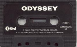 Cartridge artwork for Odyssey, The (Stavros Fasoulas) on the Commodore 64.