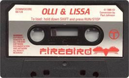 Cartridge artwork for Olli & Lissa: The Ghost of Shilmore Castle on the Commodore 64.