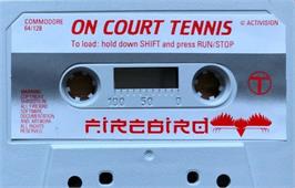 Cartridge artwork for On-Court Tennis on the Commodore 64.