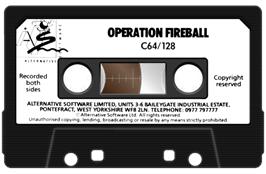 Cartridge artwork for Operation Fireball on the Commodore 64.
