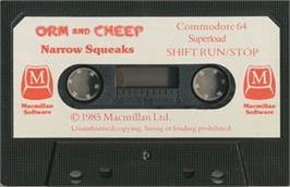 Cartridge artwork for Orm And Cheep - Narrow Squeaks on the Commodore 64.