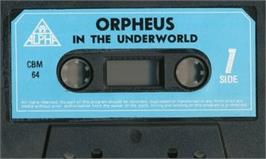 Cartridge artwork for Orpheus In The Underworld on the Commodore 64.