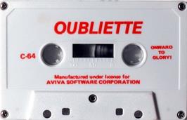 Cartridge artwork for Oubliette on the Commodore 64.
