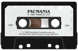 Cartridge artwork for Pac-mania on the Commodore 64.
