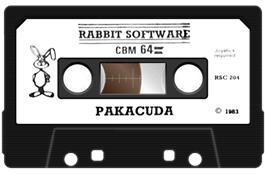 Cartridge artwork for Pakacuda on the Commodore 64.
