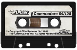 Cartridge artwork for Paperboy on the Commodore 64.