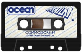 Cartridge artwork for Parallax (Ocean) on the Commodore 64.