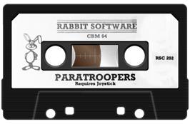 Cartridge artwork for Paratroopers on the Commodore 64.