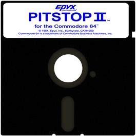 Cartridge artwork for Pitstop 2 on the Commodore 64.